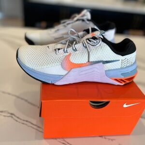 Nike White and Orange Athletic Sneakers